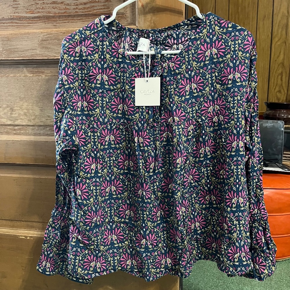 Caveza rosso floral blouse (free size)